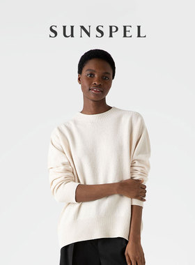 【特享5折】SUNSPEL女士秋冬羊羔毛宽松圆领针织毛衣