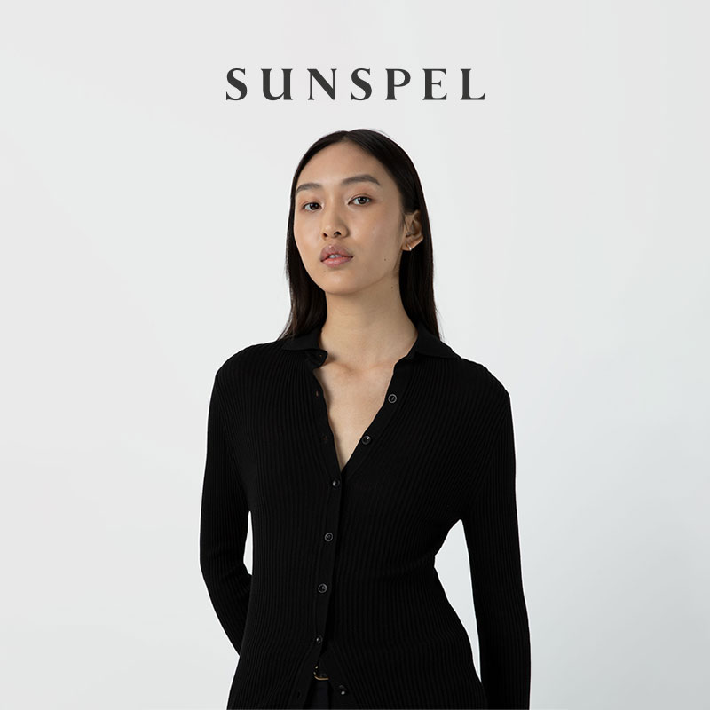 SUNSPEL女士真丝针织开衫早秋