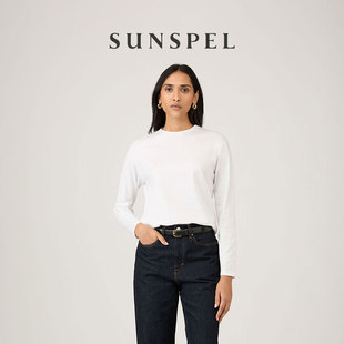 Midweight T恤 SUNSPEL女士秋冬Supima匹马棉Boy Fit长袖