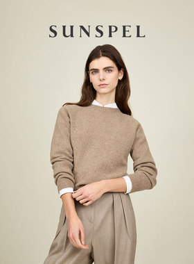 【特享7折】SUNSPEL女士秋冬羊毛圆领插肩袖毛衣