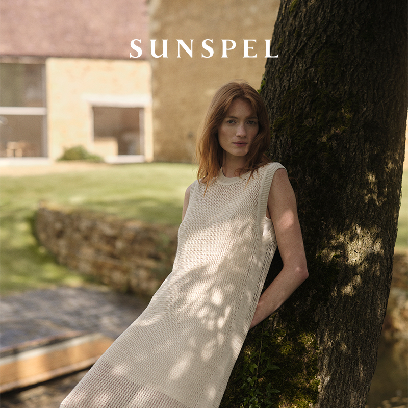 SUNSPEL女士亚麻无袖连衣裙