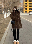 羊羔毛皮草外套女秋冬季 上衣潮 2025新款 高级感盐系炸街加厚中长款