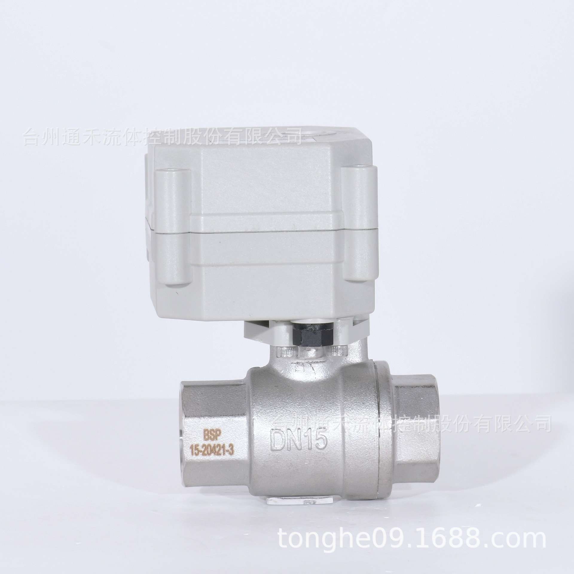 微型电动阀TONHE通禾全通径304不锈钢带指示1/2寸电动球阀 DN15