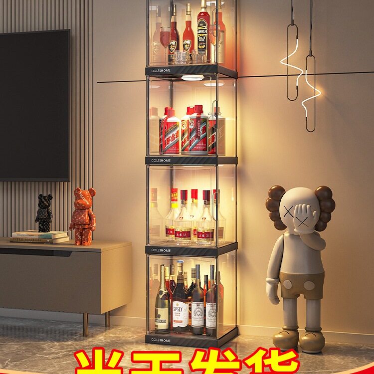 2026新款轻奢靠墙置物酒柜