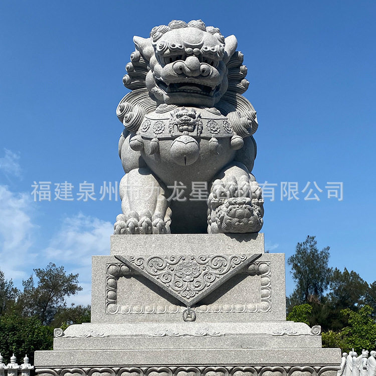 天然石雕狮子一对镇宅看门