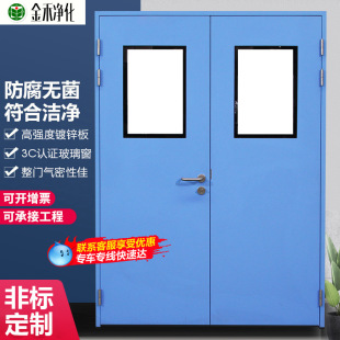钢制净化门无尘车间洁净室双开门医院病房厂房通道门实验室钢质门