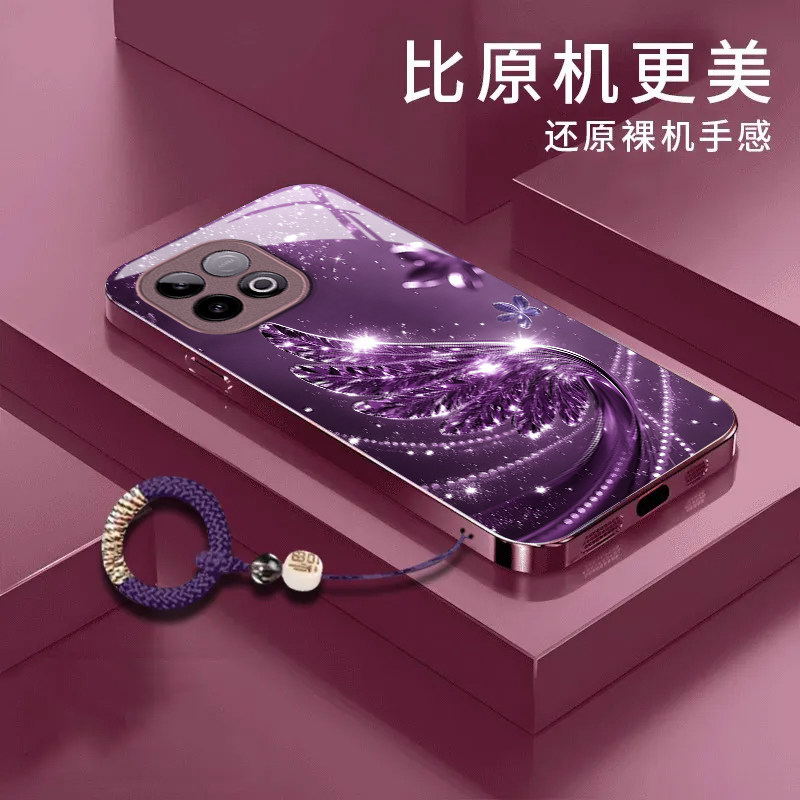 水晶翅膀适用iQOOZ11Turbo手机壳iqooz10TurboPro新款iqooz9x/z7i/z3/z1硬iqooz7xm玻璃iqooz10x/z8x/z5x液态