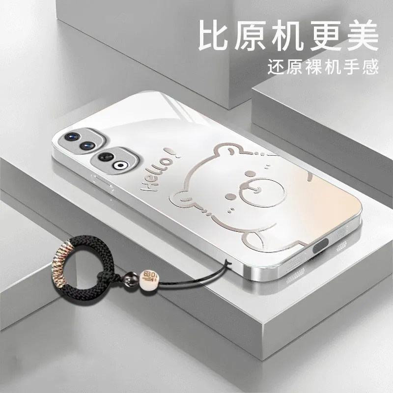 渐变水豚适用荣耀90Pro手机壳新款REP-AN00防摔镜头全包男女挂绳液态玻璃硬壳保护套高级感时尚个性小众情侣