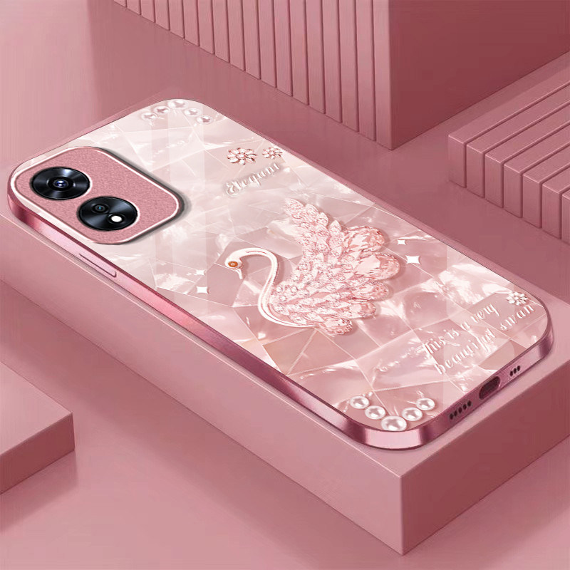 钻石天鹅适用OPPOA97手机壳oppoa96/95玻璃a93/92s新款a91/72n外壳58/56/55硬壳36/32/5高级11/9/2x液态a3/1i