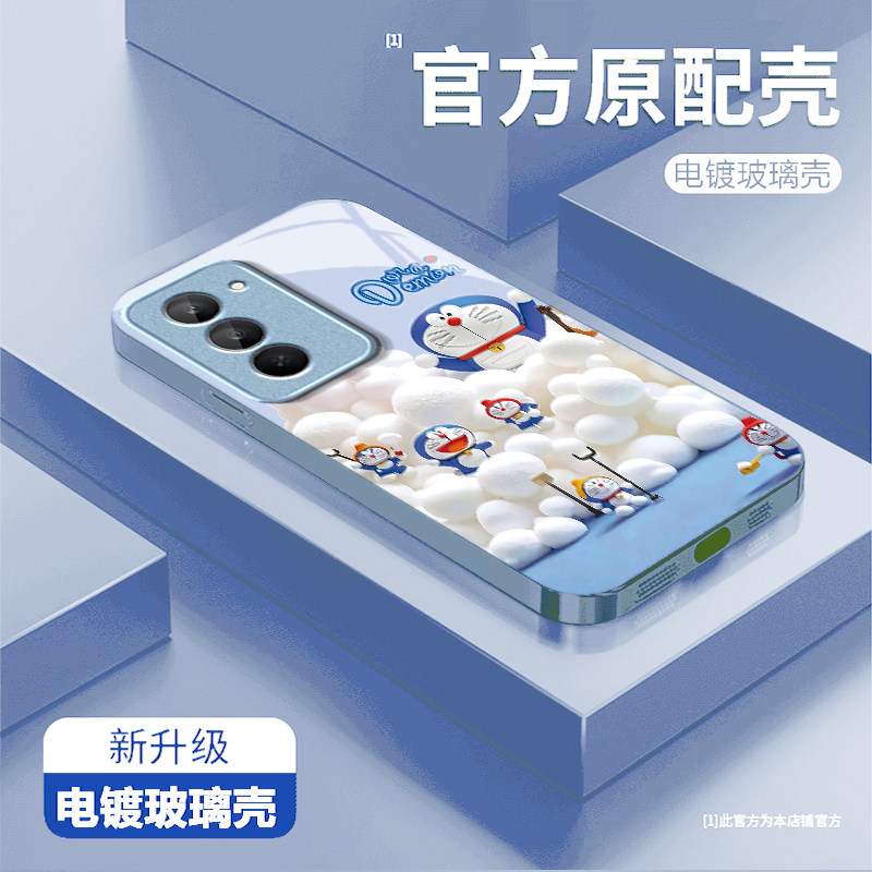 哆啦A梦适用红米Note15R手机壳红米Note14/13/12pro+新款12/11r玻璃note10/9高级5g防摔11se硬壳turbo3/4Pro