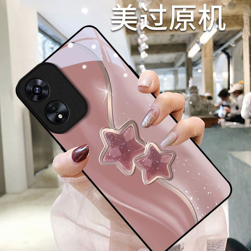鎏金星星适用OPPOA97手机壳oppoa96/95玻璃a93/92s新款a91/72n外壳58/56/55硬壳36/32/5高级11/9/2x液态a3/1i