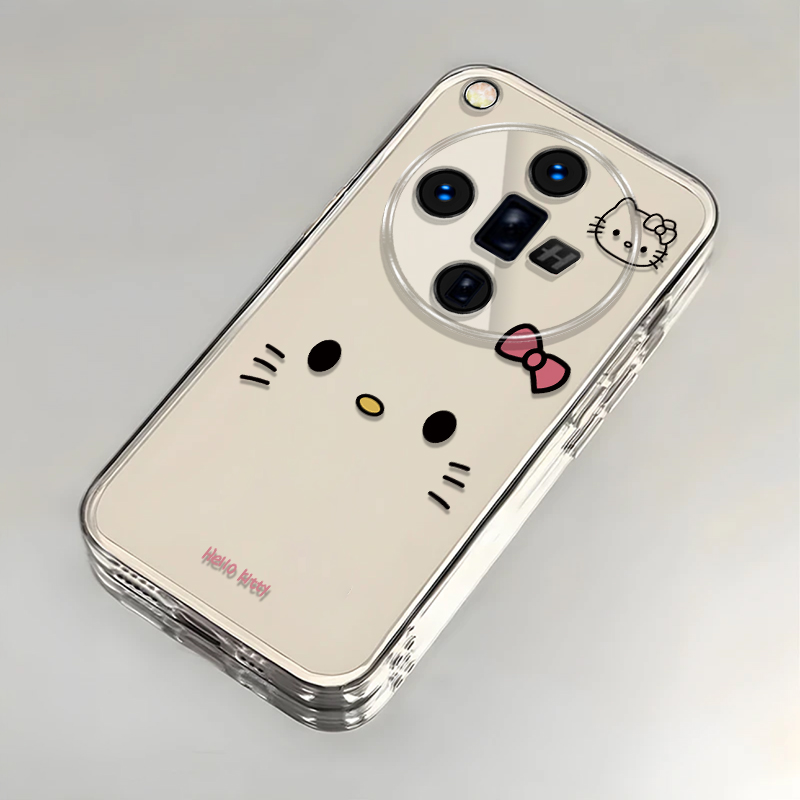 可爱kt猫适用OPPOFindX7Ultra手机壳新款PHY110防摔镜头全包男女挂绳创意透明软壳保护套高级感时尚小众情侣