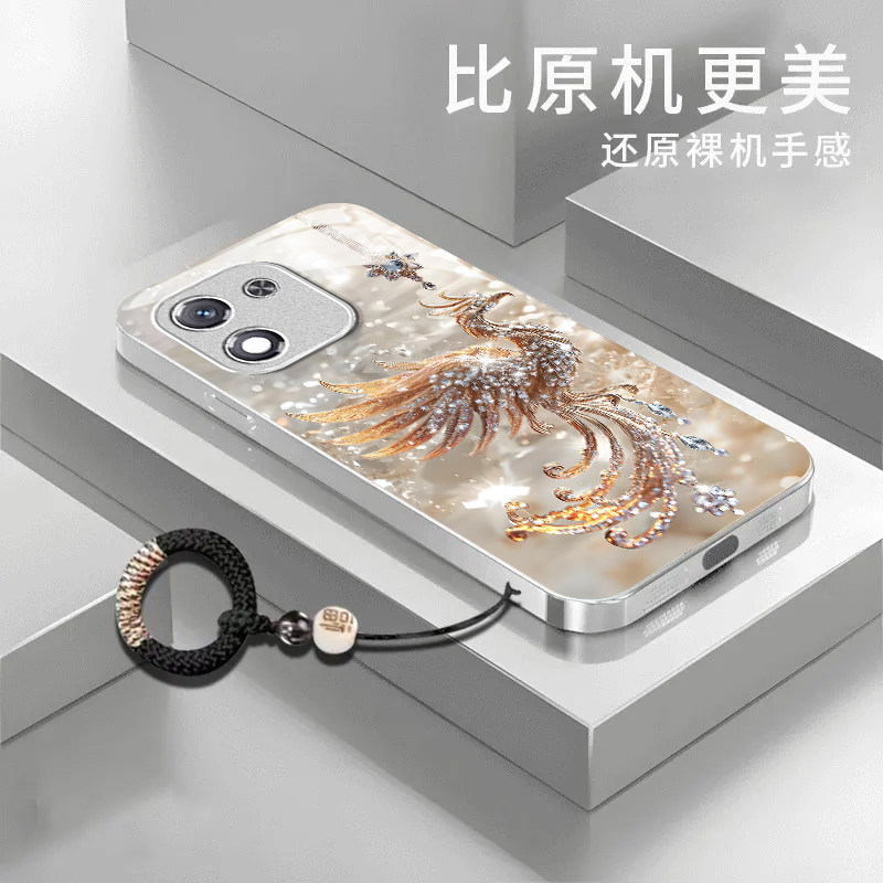 钻石凤凰适用honor荣耀X70i手机壳荣耀x60/x50/x40GT新款X30/x20se玻璃荣耀畅玩70mplus畅玩20pro高级50/40s