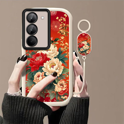 花开富贵适用红米Note15R手机壳红米Note14/13/12pro+新款12/11r高级note10/9全包5g防摔11se软壳turbo3/4Pro