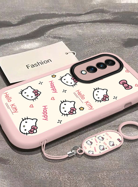 可爱猫咪适用荣耀70手机壳新款FNE-AN00防摔镜头全包男女挂绳硅胶软壳创意保护套高级感时尚个性小众情侣网红