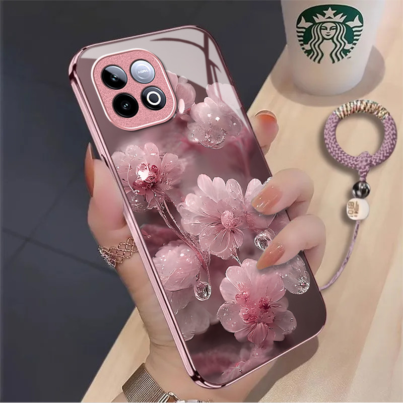 水晶花适用iQOOZ11Turbo手机壳iqooz10TurboPro新款iqooz9x/z7i/z3/z1硬iqooz7xm玻璃iqooz10x/z8x/z5x液态