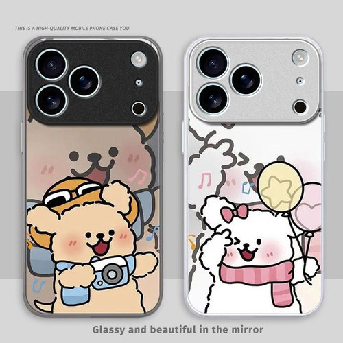 拍照小狗适用苹果17promax手机壳iPhone16/15pro新款14女13mini全包xsmax防摔xr12pro硬壳11玻璃ip6s/7/8plus