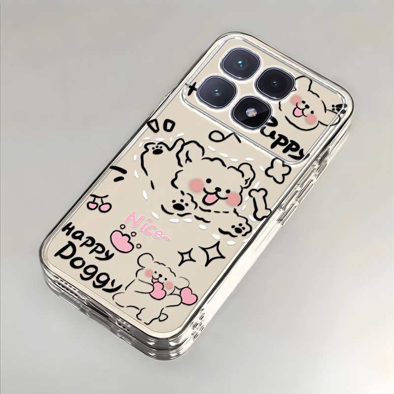 奔跑小狗适用红米K70至尊版手机壳新款2407FRK8EC防摔镜头全包男女挂绳创意透明保护套高级感时尚潮外壳小众