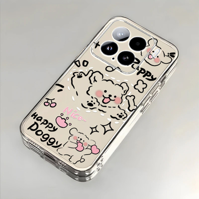 奔跑小狗适用小米15手机壳新款24129PN74C防摔镜头全包男女挂绳创意透明软壳保护套高级感时尚个性小众情侣潮