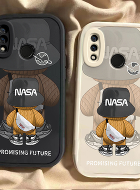 背影潮熊华为nova3手机壳男女新款nova3e硅胶软壳全包镜头情侣nova3i防摔套卡通潮款