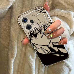 素描奇犽适用红米Note13Pro+手机壳新款23090RA98C防摔镜头全包男女挂绳透明保护套高级时尚软壳个性小众情侣