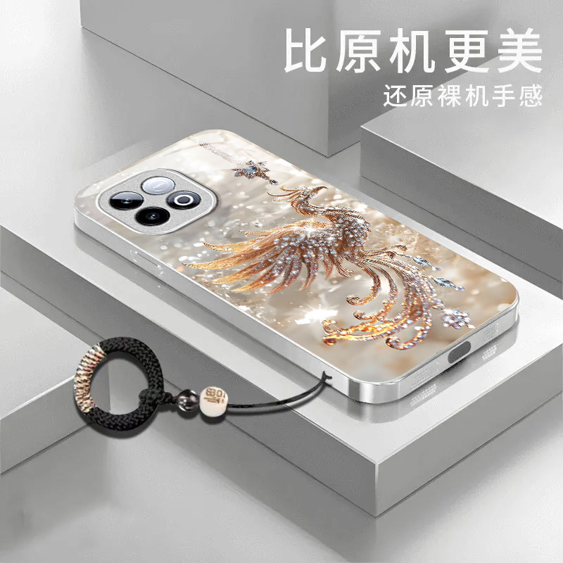钻石凤凰适用iQOOZ11Turbo手机壳iqooz10TurboPro新款iqooz9x/z7i/z3/z1硬iqooz7xm玻璃iqooz10x/z8x/z5x液态