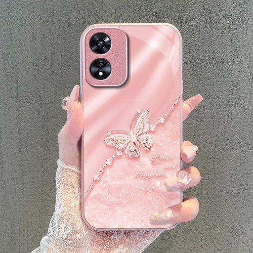 钻石蝴蝶适用OPPOA97手机壳oppoa96/95玻璃a93/92s新款a91/72n外壳58/56/55硬壳36/32/5高级11/9/2x液态a3/1i