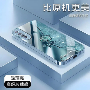 璀璨玫瑰适用OPPOReno3Pro手机壳新款PCRM00防摔镜头全包男女挂绳液态玻璃硬壳保护套高级感时尚个性小众情侣