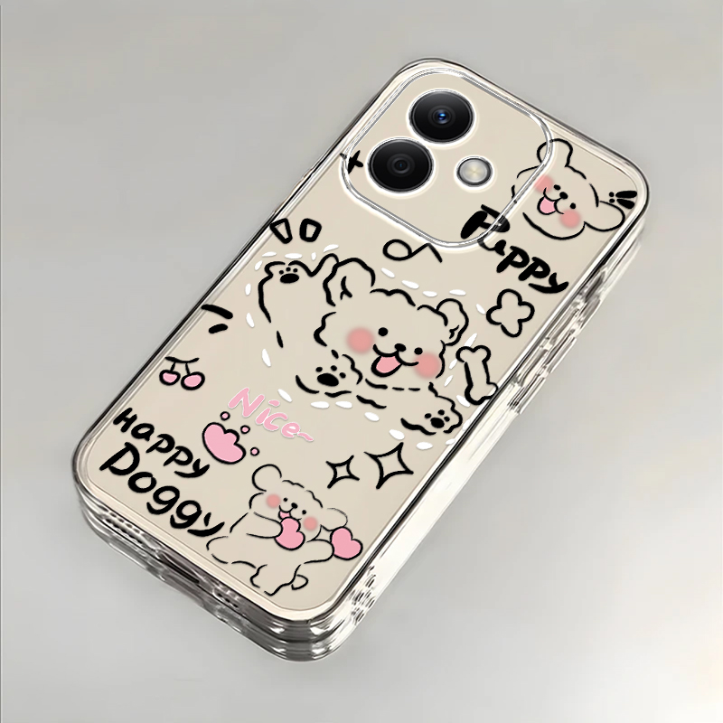 奔跑小狗适用荣耀Play9TPro手机壳新款LYN-AN00防摔镜头全包男女挂绳创意透明软壳保护套高级感时尚小众情侣