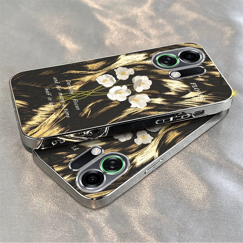 艺术花卉适用OPPOK13TurboPro手机壳k12/11x新款K13s全包k10活力版k9pro全包防摔k7软壳oppor15高级感oppor17