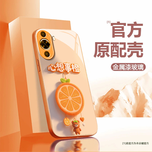 心想事橙适用华为Nova12活力版手机壳新款FIN-AL60防摔镜头全包男女带挂绳液态玻璃保护套高级感时尚硬壳小众
