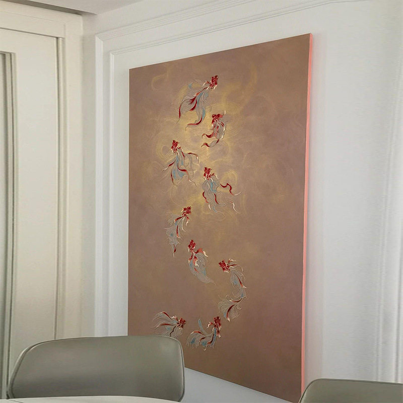 【好运锦鲤】法式中古风挂画客厅装饰画好寓意走廊摆画玄关壁挂画