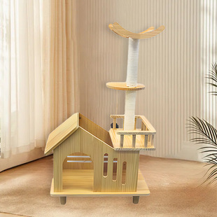 猫咪玩具猫爬架猫别墅猫窝太空舱猫树屋猫跳台宠物环保实木猫架子