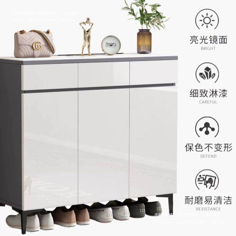实木钢化玻璃鞋柜家用门口入户玄关大容量多层一体收纳储物柜柜子