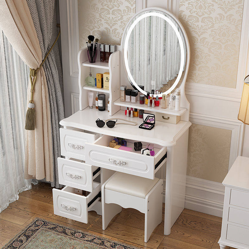 欧式梳妆台卧室小户型现代简约化妆柜收纳柜一体多功能网红化妆桌