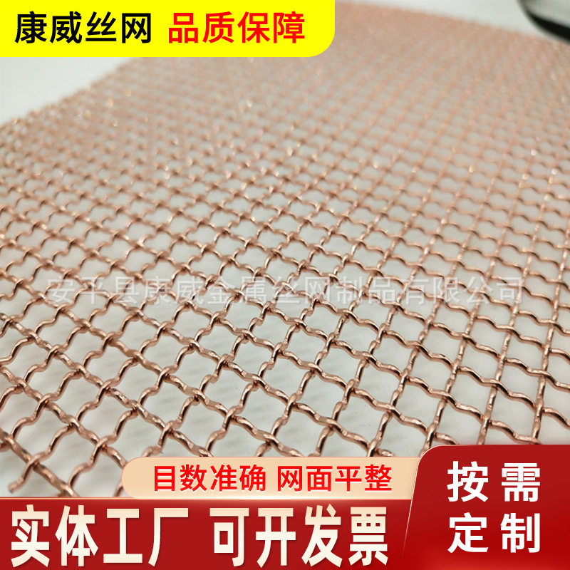 沙发防护用铜网 大孔铜丝编织网 装饰吊顶用黄铜网6目紫铜网厂家