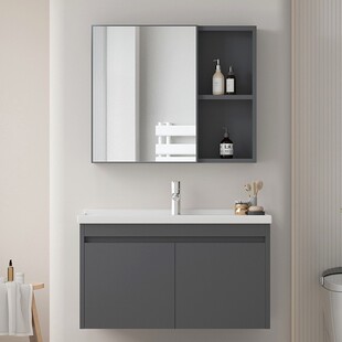 现代简约蜂窝铝合金浴室柜洗手洗脸陶瓷一体盆柜组合洗漱台小户型