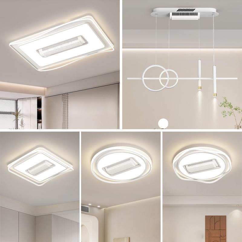 LED全光谱护眼无叶风扇吊灯房间客厅卧室家装中山灯饰具现代简约