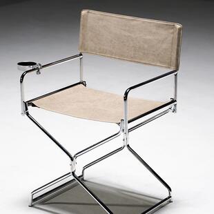 营造空间油蜡布极简金属餐椅小户型可折叠餐椅不占地方家用靠背H&