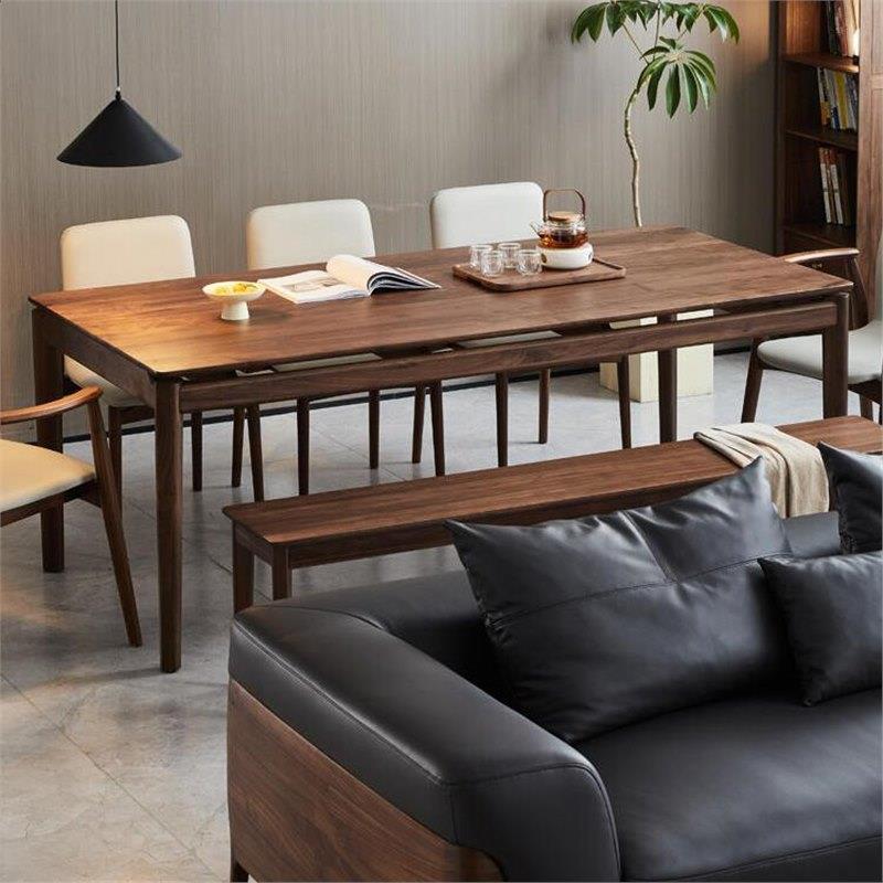 北美黑胡桃实木客厅餐桌樱桃木电脑桌北欧简约办公书桌现代纯原木