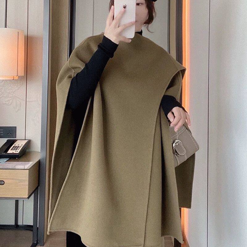 CO风S双面呢子披肩外套女