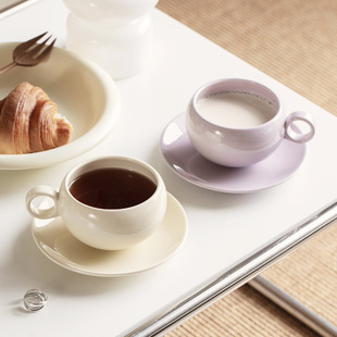 家用陶瓷咖啡杯情侣男女杯子马克杯早餐牛奶杯办公室茶水杯碟套装