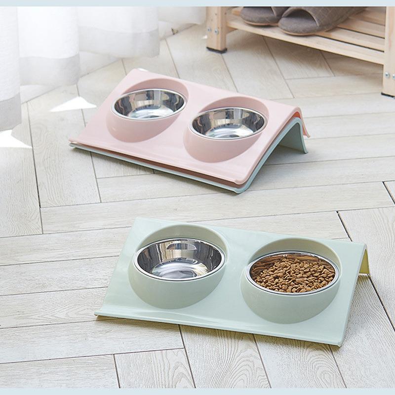 猫碗水粮一体猫食盆猫咪喝水碗猫粮碗斜口碗宠物食具喂食狗狗饭碗