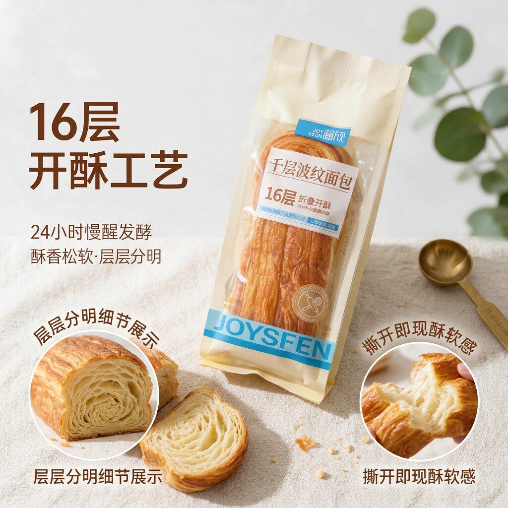 酱欣16层开酥面包千层酥皮
