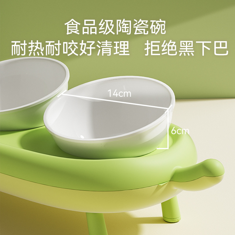 猫碗防滑可折叠高架双碗陶瓷狗碗喂食喝水碗食盆饭盆宠物用品