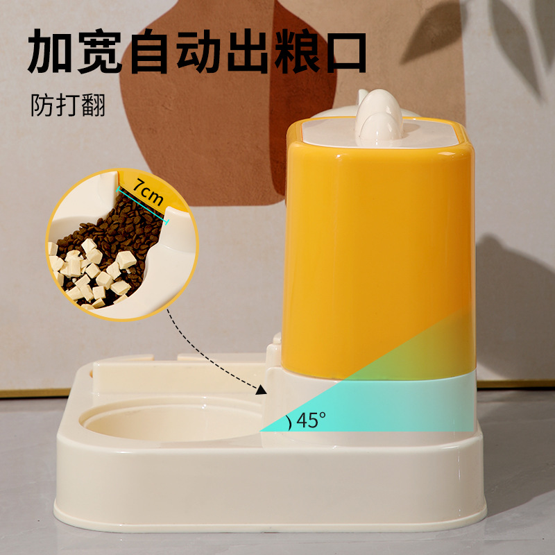猫碗猫食盆狗盆狗碗喝水一体双碗自动饮水喂食器宠物猫咪用品大全