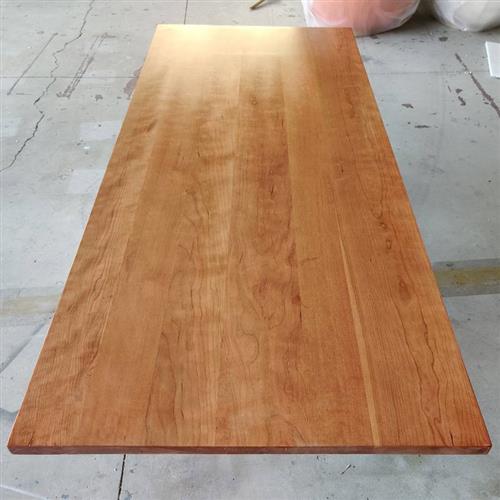 北美樱桃木桌板升降电脑桌面板原木隔板台面板实木板圆形桌面定制