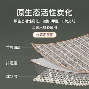 凉席竹席可折叠冰丝席子1.8米单人夏天冬夏两用草席1.5 席师傅夏季