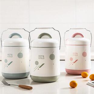 快乐鱼上班族玻璃内胆保温饭盒桶热水瓶胆提锅成人大容量带餐盒汤