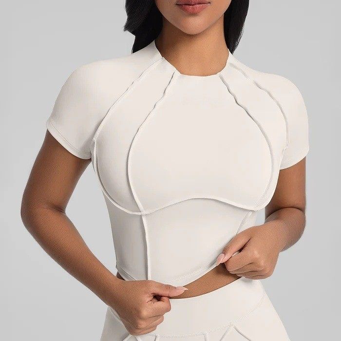 BetterMe同款运动紧身圆领修身裸感舒适软糯亲肤瑜伽短袖t